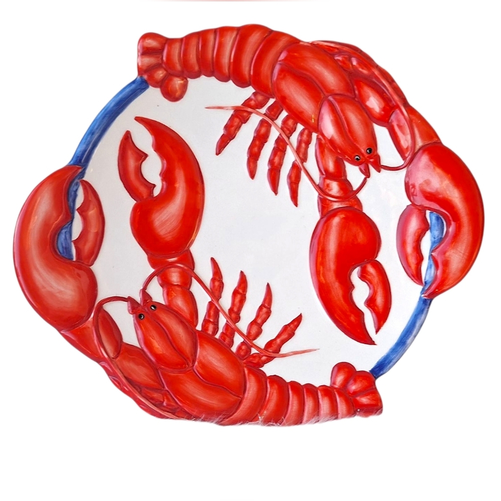 Ambiance Collection Bar B Q Time By Matt Maguire Handpaint Plate Lobster 11"